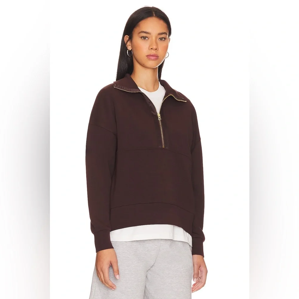 Varley Keller Half Zip Pullover in Coffee Bean NWOT - Picture 1 of 11